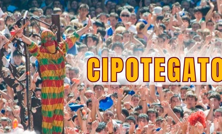 Texto em espanhol sobre a festa do Cipotegato em Tarazona, uma das tradições mais conhecidas de Aragón, na Espanha.